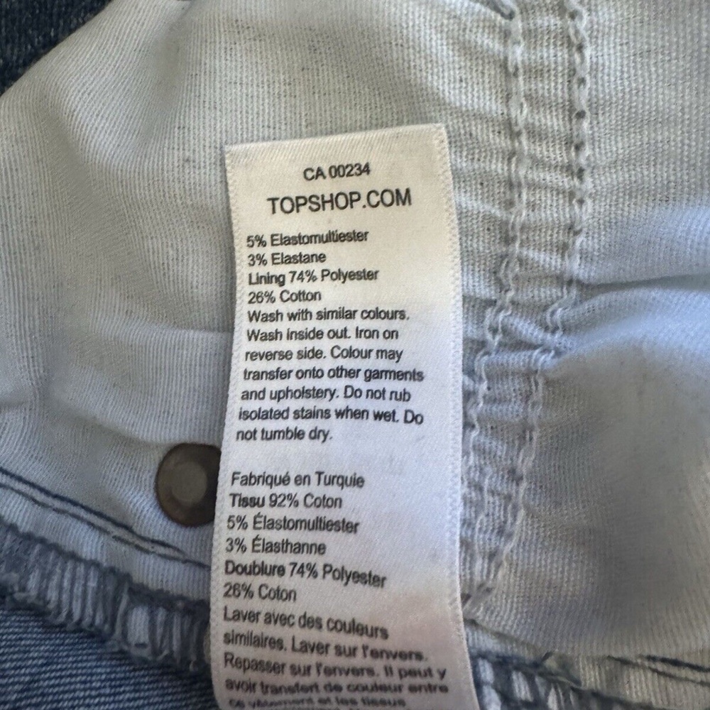 Topshop "Jaime" Size 30 Medium Wash Skinny Leg High-Rise Distressed Jeans - EUC - Picture 4 of 4